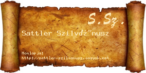 Sattler Szilvánusz névjegykártya